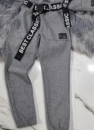 Теплые брюки джогеры для девочки