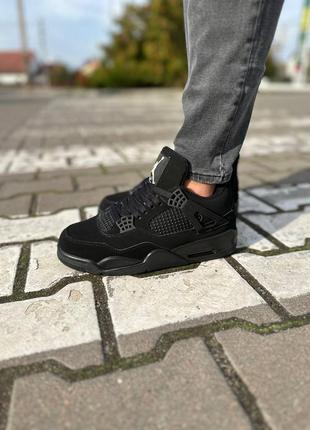 Зимові кросівки nike air jordan 4 black winter fur