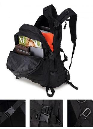 Рюкзак тактичний на 40л штурмовий туристичний із системою molle чорний великий6 фото