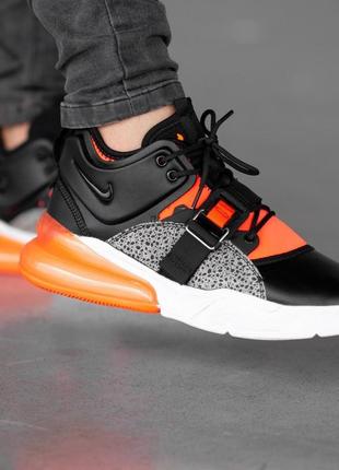 Чоловічі стильні кросівки nike air force 270 black orange