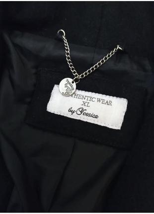 Шерстяное черное двубортное пальто7 фото