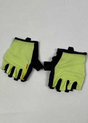 Велорукавички mavic gel gloves essential c11120 z17001 оригінал чорно зелені оригінал розмір m - l1 фото