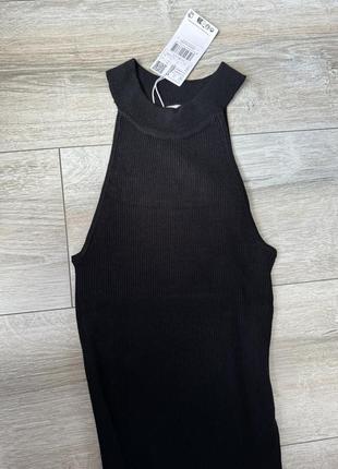 Трикотажное черное платье мини5 фото