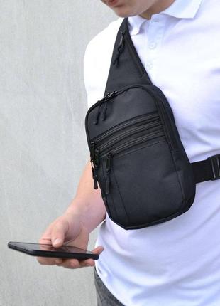Качественная тактическая сумка с кобурой, мужская сумка черная3 фото