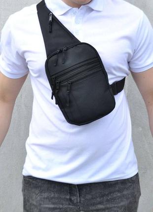 Качественная тактическая сумка с кобурой, мужская сумка черная5 фото