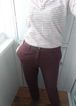 Стильные качественные брюки в полоску zara1 фото