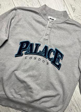 Свитшот кофта palace giant button up crew grey marl ss 21” #palaceskateboards #palace#bigboy#supreme#skateboard #blind