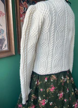 Винтажная австрийская кофта свитер из шерсти молочного цвета4 фото