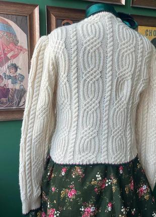Винтажная австрийская кофта свитер из шерсти молочного цвета2 фото