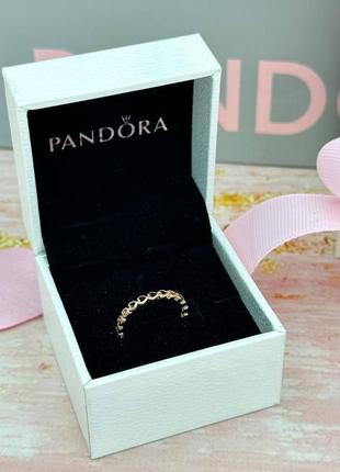 Серебряная кольца «символ любви» в позолоте rose пандора2 фото