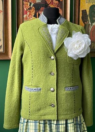 H.moser salzburg австрийский зеленый шерстяной жакет пиджак