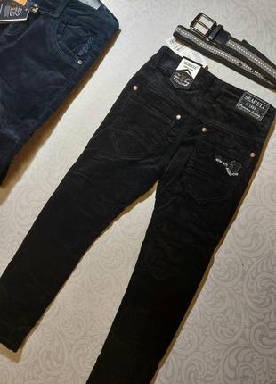 Вельветові брюки на флісі чорні, сині 134 140 152 158 seagull3 фото