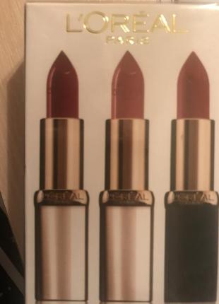 Набір червоних помад l'oreal paris color riche 3 штуки оригінал лоренал "lv"