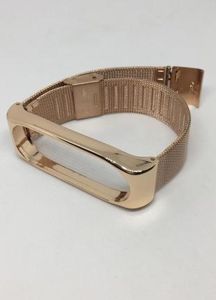 Металлический ремешок mi band 3 Xiaomi mi band 2 миланская петля mijobs розовое золото