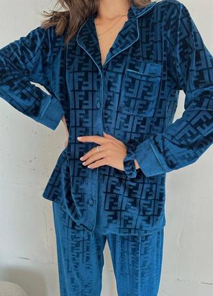 Женская бархатная пижамка 💗 стильная пижама 🥰 красивая одежда для дома ❤️