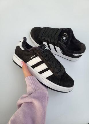 Трендові кросівки adidas campus з хутром