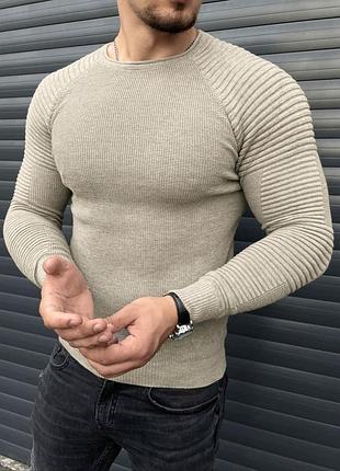 Свитер мужской, кофта в рубчик турция