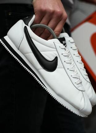 Мужские кроссовки  nike cortez "white/black"2 фото