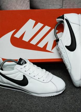 Мужские кроссовки  nike cortez "white/black"1 фото