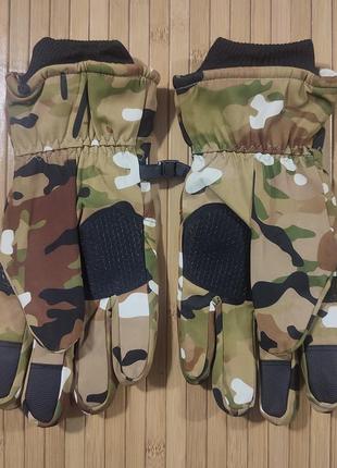 Сенсорні рукавиці softshell водонепроникаючі мультикам розмір xl2 фото
