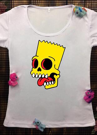 Женская футболка  с принтом - барт без штанов