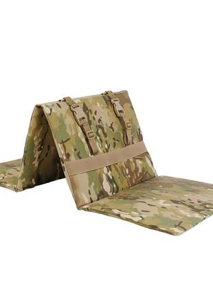 Каремат тактический складной мультикам военный коврик полевой, каремат армейский сидушка multicam пятиточечный2 фото