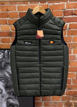 Жилетка чоловіча ellesse хакі весна\осінь туреччина, безрукавка базова модна для чоловіків