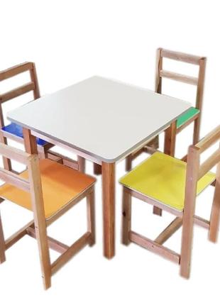 Столик для детского сада и 4 стула. комплект для детского сада.1 фото