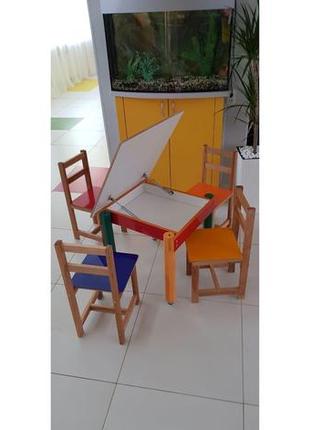 Стол детский. стул детский - 4шт. столик детский с ящиком для детского творчества.3 фото