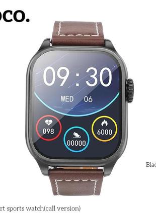 Розумний смарт годинник часи hoco y17 з дзвінками +повний набір всіх функцій вологозах-ip67 smart watch золотийкорпус7 фото