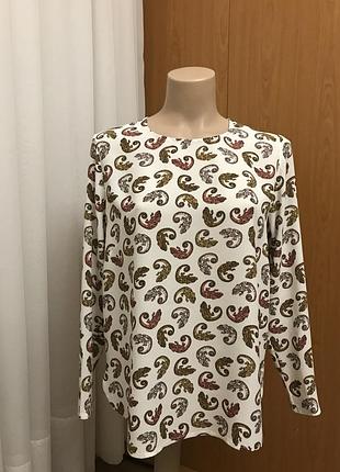 Блузка с ящерицами premium h&m, кофточка c длинным рукавом
