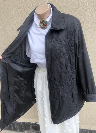 Чорна куртка,вітровка-плащ,дощовик з вишивкою,великий розмір,батал7 фото