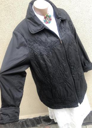 Чорна куртка,вітровка-плащ,дощовик з вишивкою,великий розмір,батал6 фото