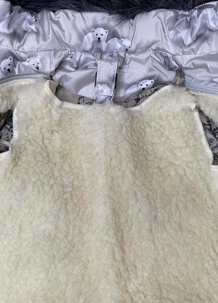 Детский зимний комбинезон на овчине, куртка полукомбинезон для мальчика для девочки6 фото