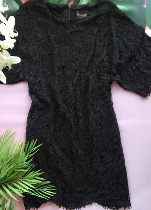 ⚫️чорне плаття міді з мереживом/чорне мереживне плаття/чорне плаття міді гіпюр⚫️