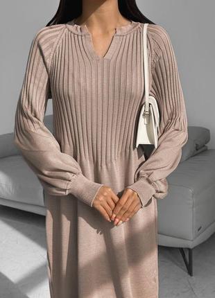 Вязаное платье шерсть кашемир миди6 фото