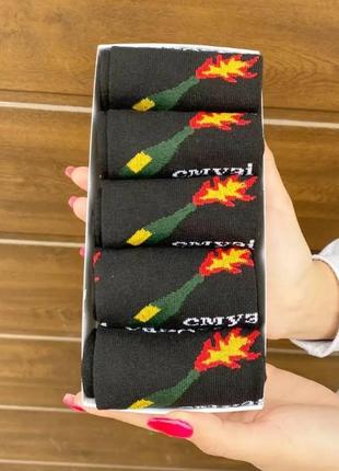 Подарочный бокс мужских длинных крутых носков с патриотическими рисунками весна-лето 40-45 5 шт для парней ms
