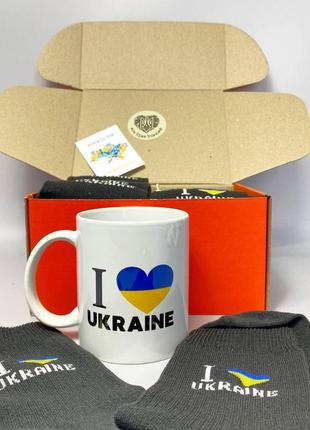 Бокс носков мужской подарочный патриотический i love ukraine с чашкой  8 шт5 фото