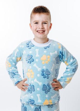 Пижама детская теплая на мальчика, домашнняя одежда для сна зимняя4 фото