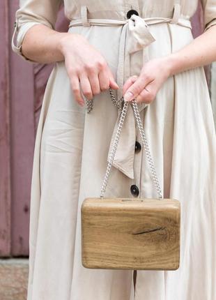 Розпродаж ексклюзивна стильна дерев'яна сумка wisewoodbag клатч кросс-боди деревянная