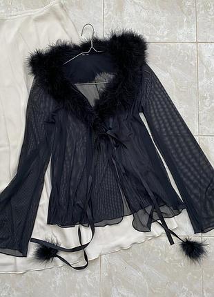 Пеньюар сетка h&m с натуральным пухом