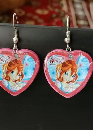 Серьги модные winx