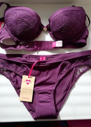 Комплект білизни сливового кольору, 70a, 40 (xs)