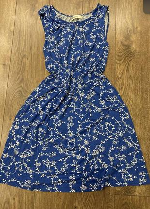 Синє плаття в квітковий принт2 фото