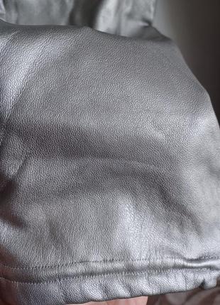 Лосины леггинсы эко-кожа на тонком меху2 фото
