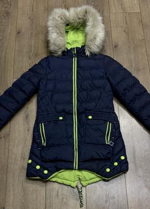 Курточка пальто парка зимняя утеплённая на меху с капюшоном speed.a (польша)1 фото