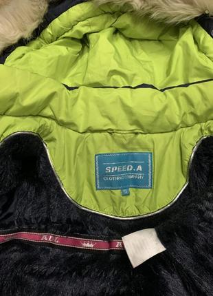 Курточка пальто парка зимняя утеплённая на меху с капюшоном speed.a (польша)5 фото