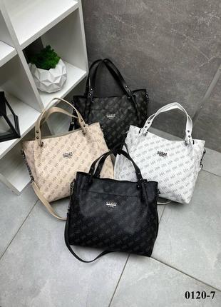 Велика жіноча сумка формату а4 з довгим ремінцем, guess9 фото