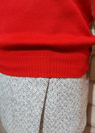 Базовый красный джемпер пуловер8 фото