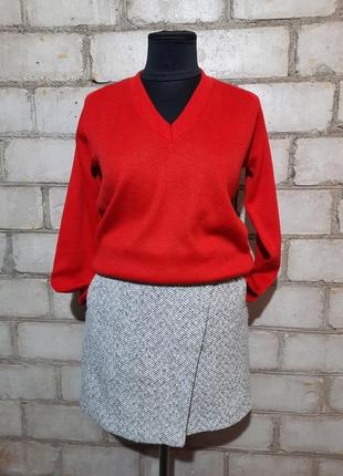 Базовый красный джемпер пуловер2 фото